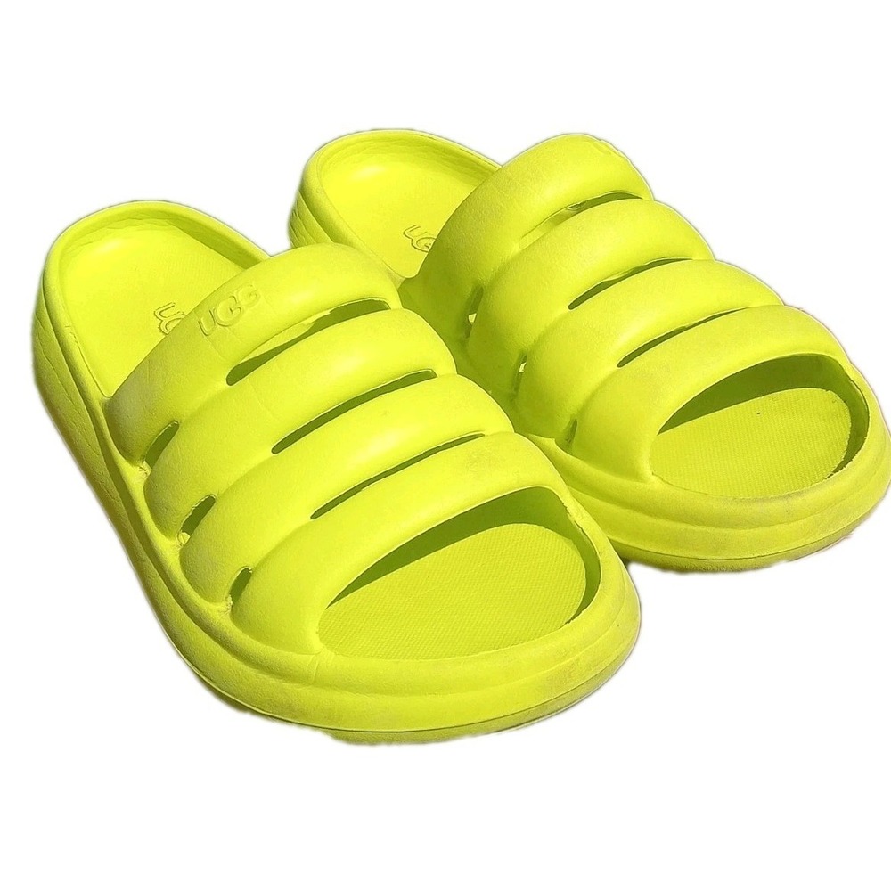 UGG Sandals Kids Youth  Size‎ 3 Sport Yeah Slide Slip-On Shoes Slides Lime Green
